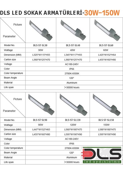 DLS-150W Sokak Armatürü