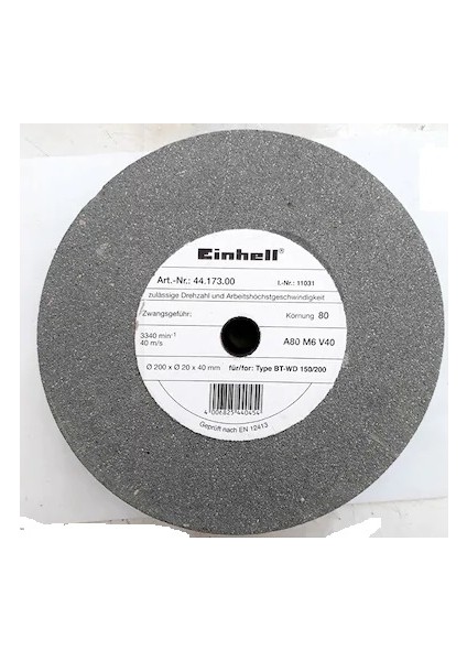 Zımpara Taşlama Taşı Çark Taşı 200X20X40 Mm 80 Kum 200 Mm