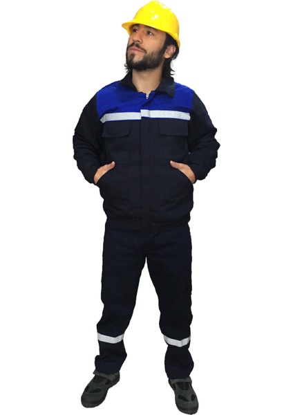 Orange Safety Kışlık Takım 7/7 Gabardin %100 Pamuk Lacivert Sax Mavi Robalı