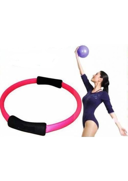 Yoga Pilates Çemberi + 20Cm Pilates Topu Fuşya Renk