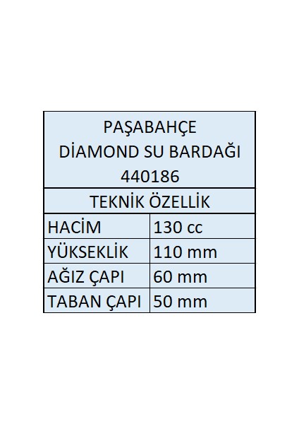 6'lı Diamond Kahve Yanı Su Bardağı 440186