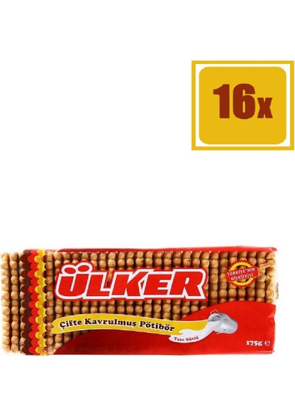 Pötibör Bisküvi Çifte Kavrulmuş 175 gr 16'Lı Set