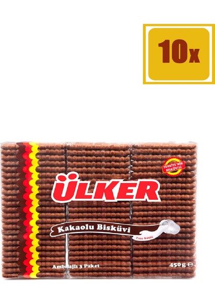 Pötibör Bisküvi Kakaolu 450 gr 10'Lu Set