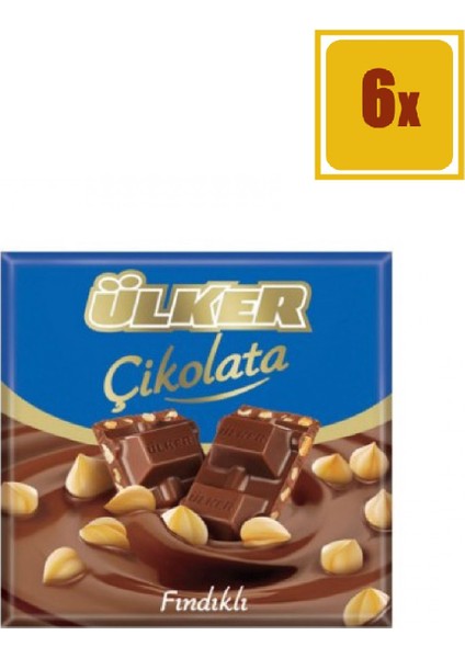 Çikolata Fındıklı Kare 70 gr 6'Lı Set