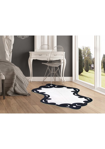 Figürlü Özel Kesim Yıkanabilir Kaymaz Taban Halı 104 Beyaz ( 160 X 230 )