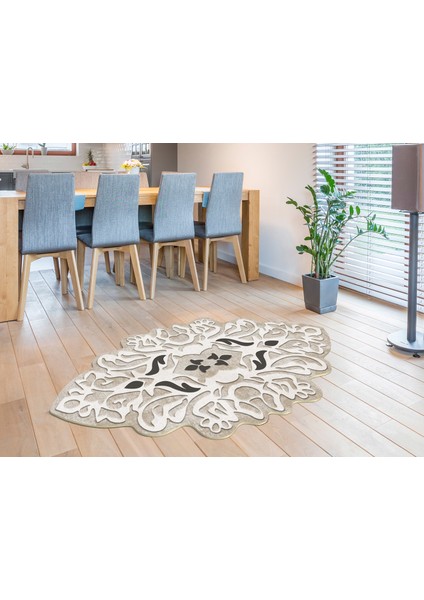 Figürlü Özel Kesim Yıkanabilir Kaymaz Taban Halı 101 Bej ( 160 X 230 )