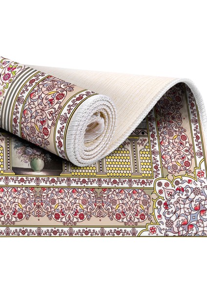 İpek Dijital Baskı Yıkanabilir Kaydırmaz Taban Seccade 70X110 1013