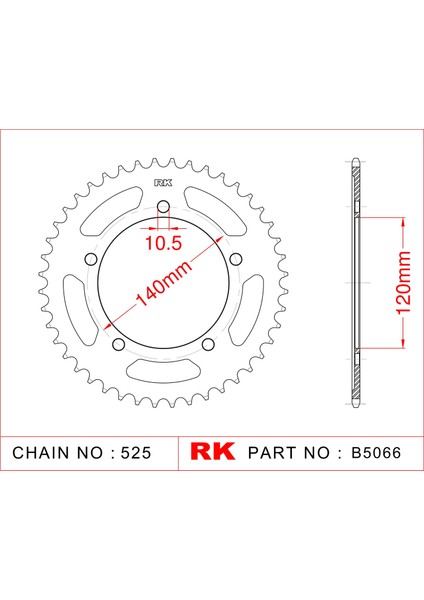 Suzuki GSX-R 600 RK Çelik Arka Dişli B5066-43 (2006-2010)