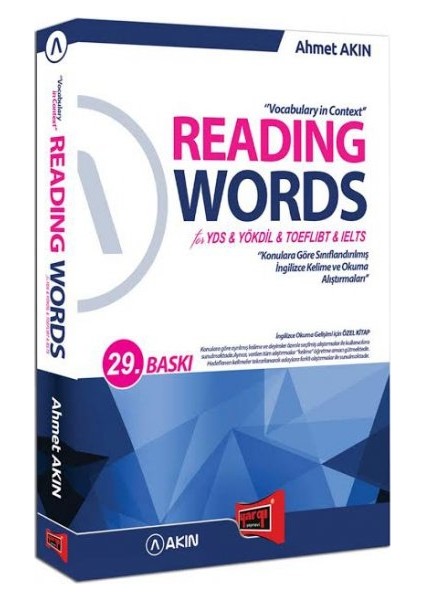 Yargı Yayınevi Akın Dil & Reading Words for YDS YÖKDİL TOEFL IBT IELTS