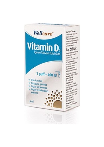 Vitamin D3 400 Iu 5 ml Sprey