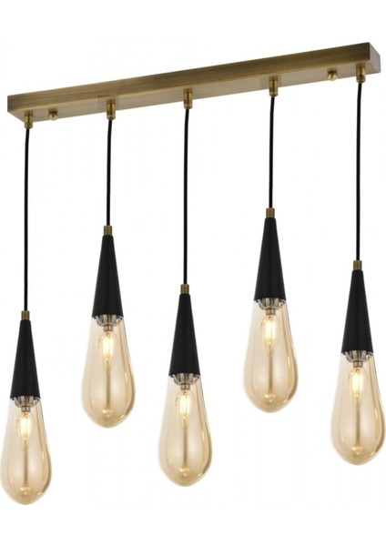 AV-60059-5EY Eskitme Kaplama Modern Avize E14 Metal Cam 90x10cm