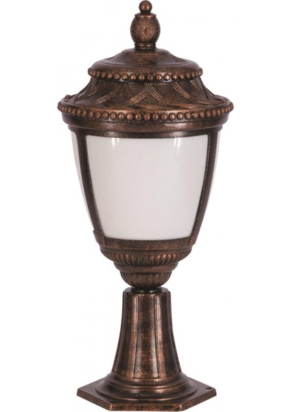 BSU-68041-BKR-OP Kahverengi Boyalı Dış Mekan Aydınlatma E27 Aluminyum Polikarbon Cam 28cm
