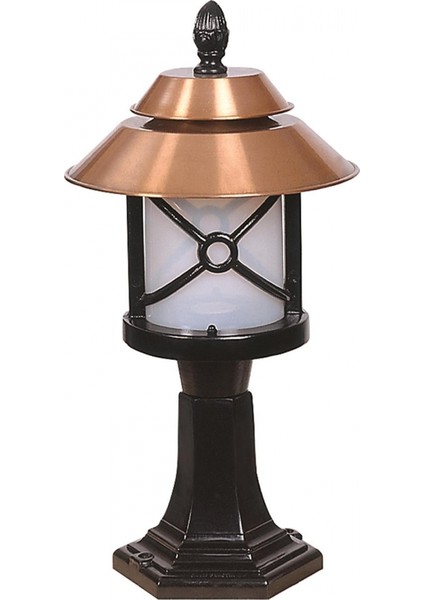 BSU-68049-BKR-KOP Kahverengi/Siyah Boyalı Dış Mekan Aydınlatma E27 Aluminyum Polikarbon Cam 30cm