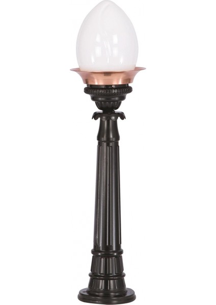 BSU-68050-BSY-OP Sarı/Siyah Boyalı Dış Mekan Aydınlatma E27 Aluminyum Döküm Dip Akrilik Cam 22cm