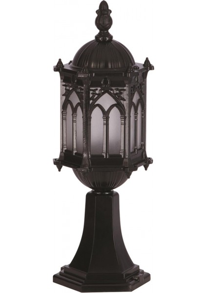 BSU-68051-BSY-M2-OP Siyah Boyalı Dış Mekan Aydınlatma E27 Aluminyum Polikarbon Cam 15cm