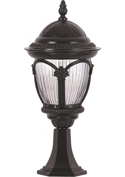 BSU-68052-BSY Siyah Boyalı Dış Mekan Aydınlatma E27 Aluminyum Polikarbon Cam 25cm