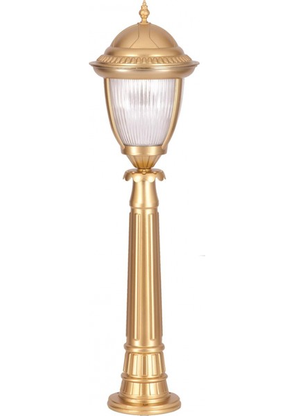 BSU-68053-BSA-B Sarı Boyalı Dış Mekan Aydınlatma E27 Aluminyum Döküm Dip Polikarbon Cam 25cm