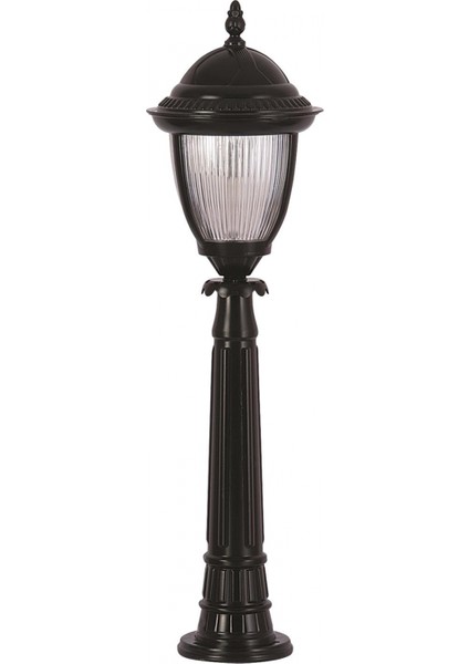 BSU-68053-BSY-B Siyah Boyalı Dış Mekan Aydınlatma E27 Aluminyum Döküm Dip Polikarbon Cam 25cm