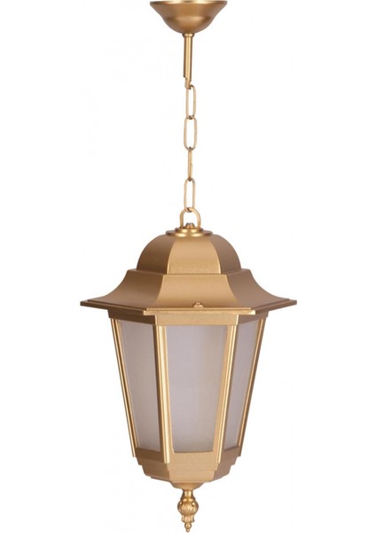 BFE-68054-BSA-OP Sarı Boyalı Dış Mekan Aydınlatma E27 Aluminyum Döküm Dip Polikarbon Cam 27cm
