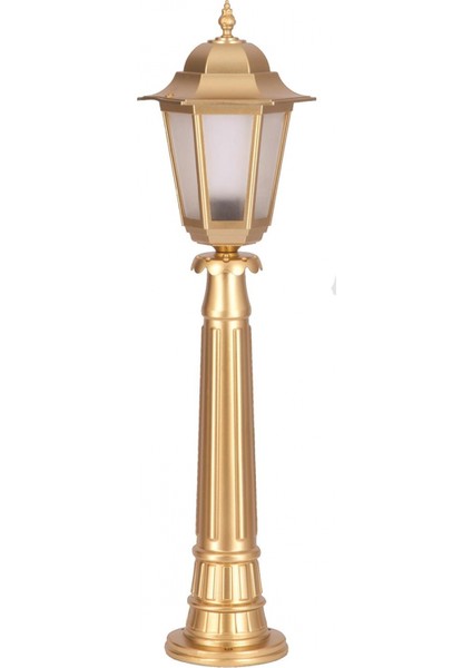 BSU-68054-BSA-BOP Sarı Boyalı Dış Mekan Aydınlatma E27 Aluminyum Döküm Dip Polikarbon Cam 27cm