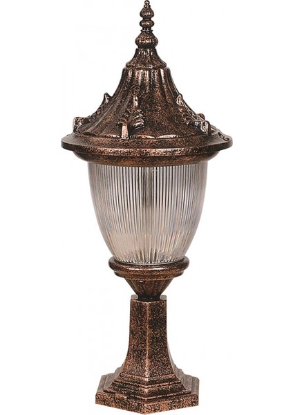 BSU-68056-BKR-M1-K Kahverengi Boyalı Dış Mekan Aydınlatma E27 Aluminyum Polikarbon Cam 26cm