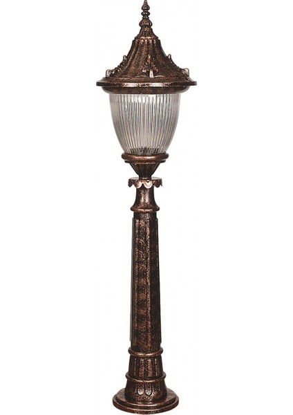 BSU-68056-BKR-M2-B Kahverengi Boyalı Dış Mekan Aydınlatma E27 Aluminyum Döküm Dip Polikarbon Cam 27cm