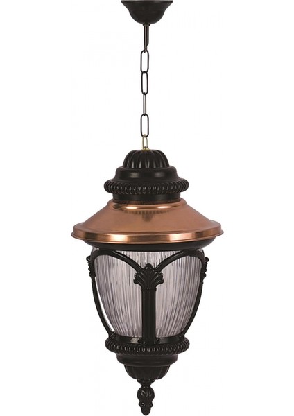 BFE-68057-BSY Kahverengi/Siyah Boyalı Dış Mekan Aydınlatma E27 Aluminyum Polikarbon Cam 25cm