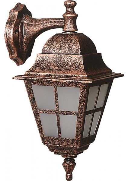 BAP-68062-BKR-OP Kahverengi Boyalı Dış Mekan Aydınlatma E27 Aluminyum Polikarbon Cam 25x18cm