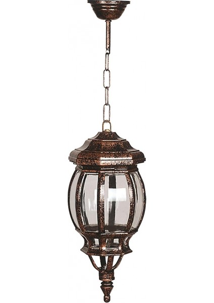 BFE-68063-BKR Kahverengi Boyalı Dış Mekan Aydınlatma E27 Aluminyum Polikarbon Cam 20cm