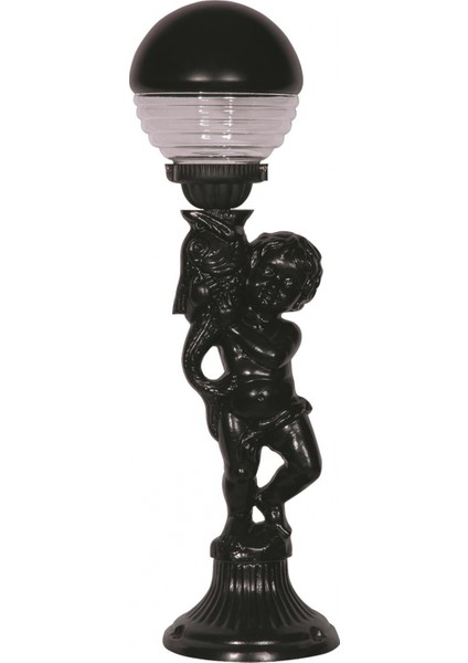 BSU-68072-BSY Siyah Boyalı Dış Mekan Aydınlatma E27 Aluminyum Akrilik Cam 20cm