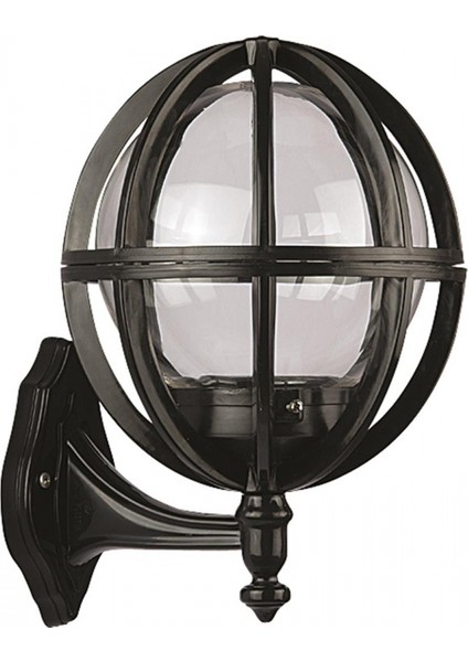 BAP-68080-BSY-M1 Siyah Boyalı Dış Mekan Aydınlatma E27 ABS Akrilik Cam 28x23cm