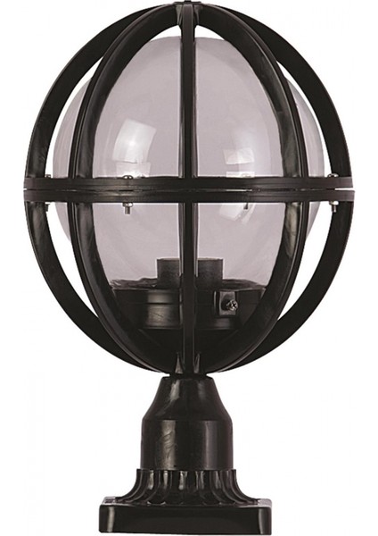 BSU-68080-BSY-M3-K Siyah Boyalı Dış Mekan Aydınlatma E27 ABS Akrilik Cam 23cm