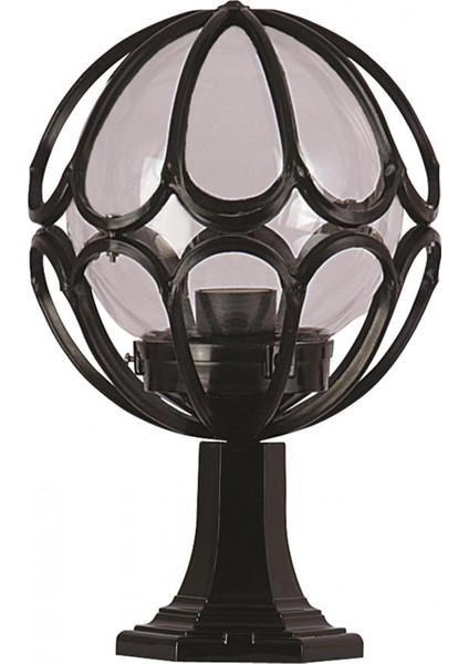 BSU-68081-BSY-M1-KOP Siyah Boyalı Dış Mekan Aydınlatma E27 Aluminyum Akrilik Cam 25cm
