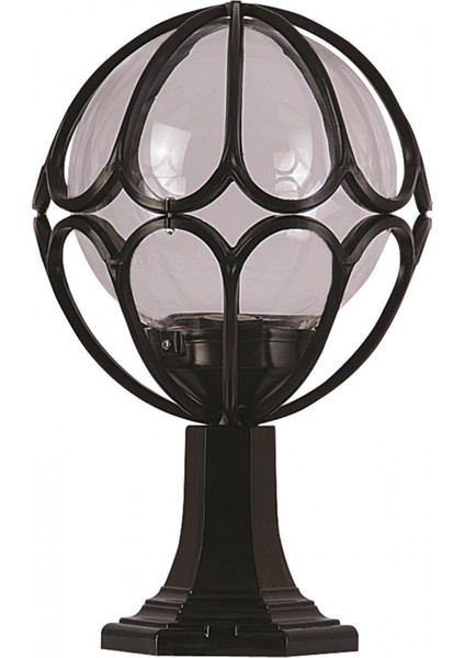 BSU-68081-BSY-M2-KOP Siyah Boyalı Dış Mekan Aydınlatma E27 Aluminyum Akrilik Cam 30cm