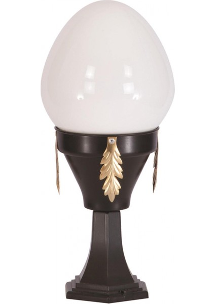 BSU-68087-BSY-KOP Sarı/Siyah Boyalı Dış Mekan Aydınlatma E27 Aluminyum Döküm Dip Akrilik Cam 25cm
