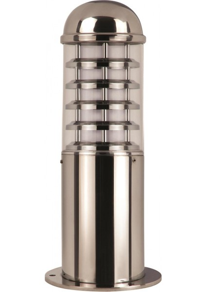 BSU-68127-GR-K Krom/Nikel Kaplama Dış Mekan Aydınlatma E27 Paslanmaz Çelik Polikarbon Cam 13cm