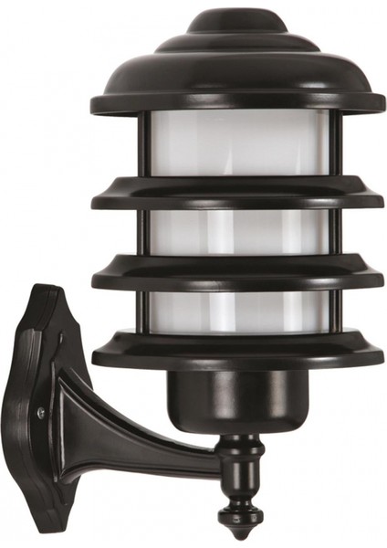 BAP-68131-BSY Siyah Boyalı Dış Mekan Aydınlatma E27 Aluminyum Polikarbon Cam 25cm