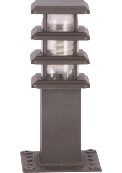 BSU-68149-GR-K Gri Boyalı Dış Mekan Aydınlatma E27 Aluminyum Polikarbon/Akrilik Cam 20cm