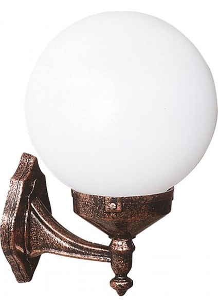 BAP-68160-BKR-OP Kahverengi Boyalı Dış Mekan Aydınlatma E27 ABS Polietilen Cam 30x25cm