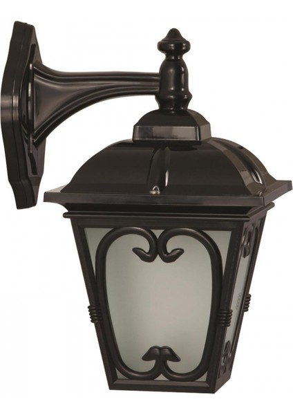 BAP-68181-BSY-M4 Siyah Boyalı Dış Mekan Aydınlatma E27 ABS Polikarbon Cam 25x20cm