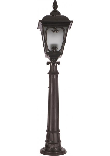BSU-68181-BSY-B Siyah Boyalı Dış Mekan Aydınlatma E27 Çelik Boru ABS Polikarbon Cam 20cm
