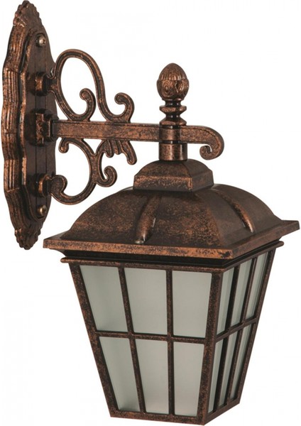 BAP-68183-BKR-M1 Kahverengi Boyalı Dış Mekan Aydınlatma E27 ABS Polikarbon Cam 28x20cm