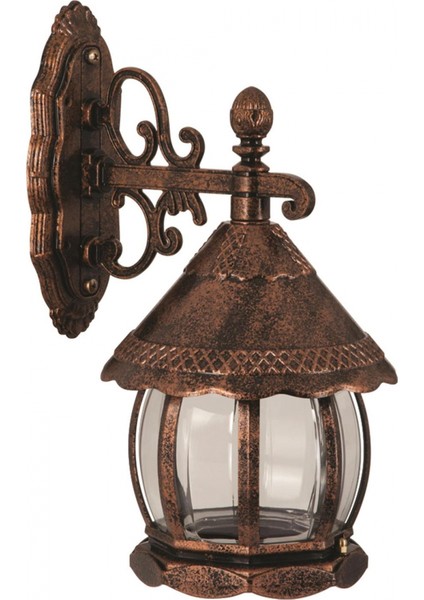 BAP-68184-BKR-M2 Kahverengi Boyalı Dış Mekan Aydınlatma E27 ABS Polikarbon Cam 32x20cm