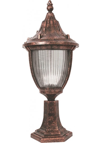 BSU-68186-BKR-M1-K Kahverengi Boyalı Dış Mekan Aydınlatma E27 ABS Polikarbon Cam 30cm