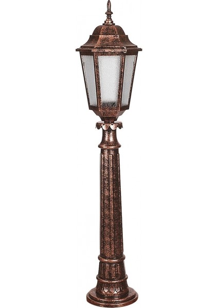 BSU-68188-BKR-B Kahverengi Boyalı Dış Mekan Aydınlatma E27 Çelik Boru ABS Polikarbon Cam 23cm