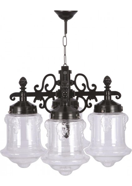 BFE-68189-4BSY Siyah Boyalı Dış Mekan Aydınlatma E27 ABS Akrilik Cam 55cm