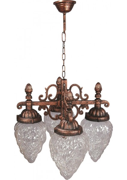 BFE-68191-4BKR Kahverengi Boyalı Dış Mekan Aydınlatma E27 ABS Akrilik Cam 55cm