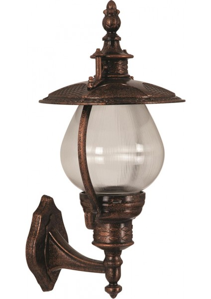 BAP-68205-BKR Kahverengi Boyalı Dış Mekan Aydınlatma E27 ABS Akrilik Cam 28x25cm