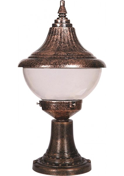 BSU-68207-BKR-M1 Kahverengi Boyalı Dış Mekan Aydınlatma E27 ABS Polikarbon Cam 27cm