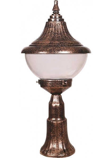 BSU-68207-BKR-M2 Kahverengi Boyalı Dış Mekan Aydınlatma E27 ABS Polikarbon Cam 27cm